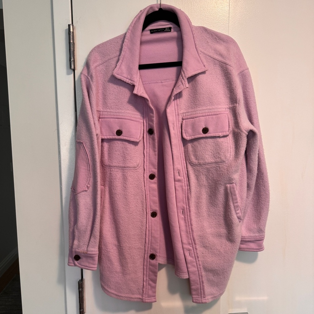 Black Tape Purple Oversized Button up Top